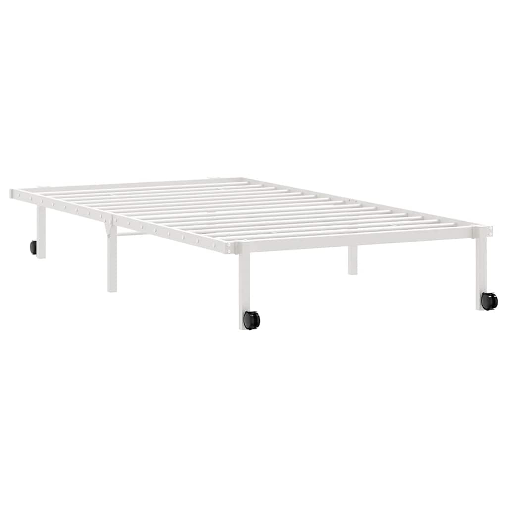 vidaXL Rama łóżka bez materaca składana biała 107x203 cm stalowa