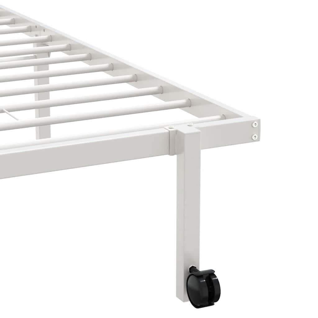 vidaXL Rama łóżka bez materaca składana biała 107x203 cm stalowa
