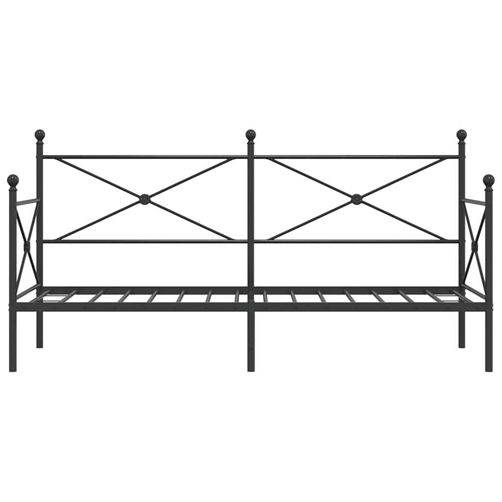 vidaXL Łóżko dzienne bez materaca czarne 75x190 cm stalowe