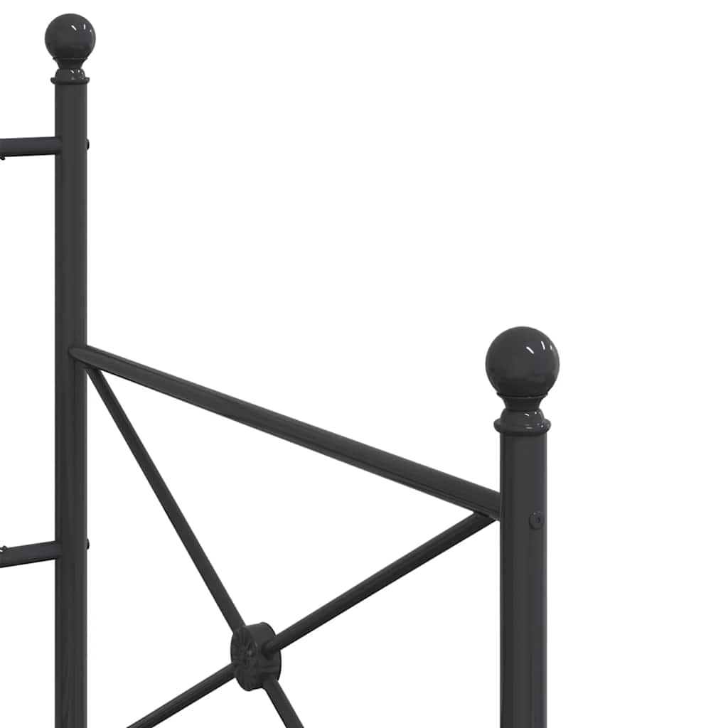 vidaXL Łóżko dzienne bez materaca czarne 75x190 cm stalowe