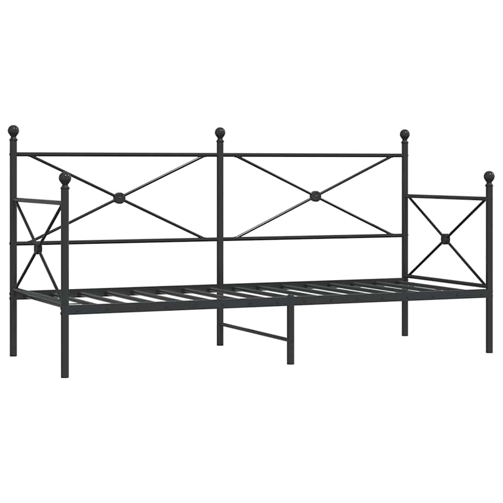 vidaXL Łóżko dzienne bez materaca czarne 80x200 cm stalowe