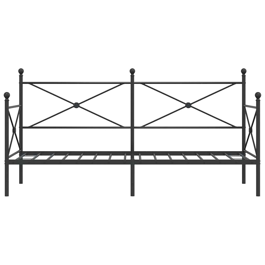 vidaXL Łóżko dzienne bez materaca czarne 80x200 cm stalowe