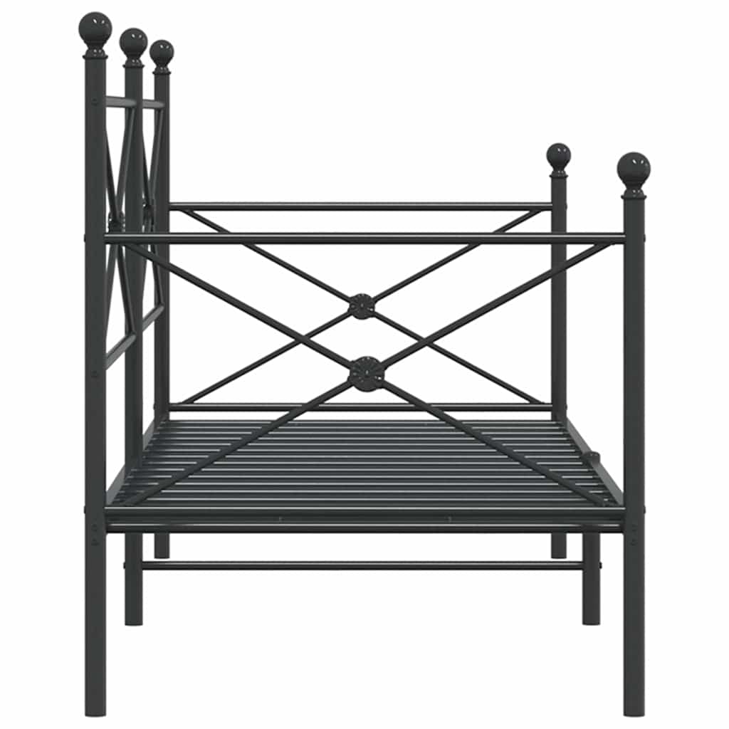 vidaXL Łóżko dzienne bez materaca czarne 80x200 cm stalowe