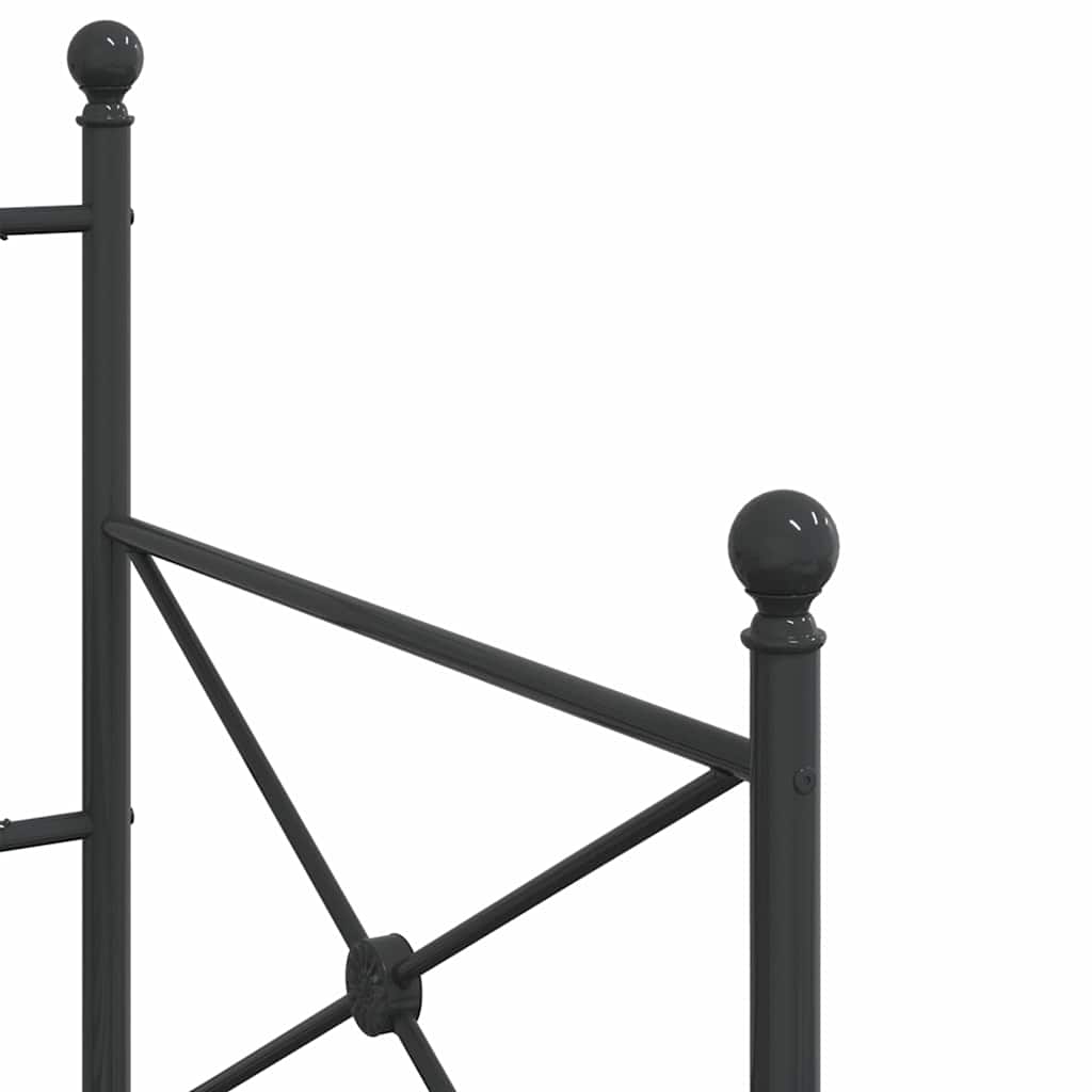 vidaXL Łóżko dzienne bez materaca czarne 80x200 cm stalowe