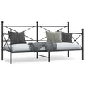 vidaXL Łóżko dzienne bez materaca czarne 80x200 cm stalowe