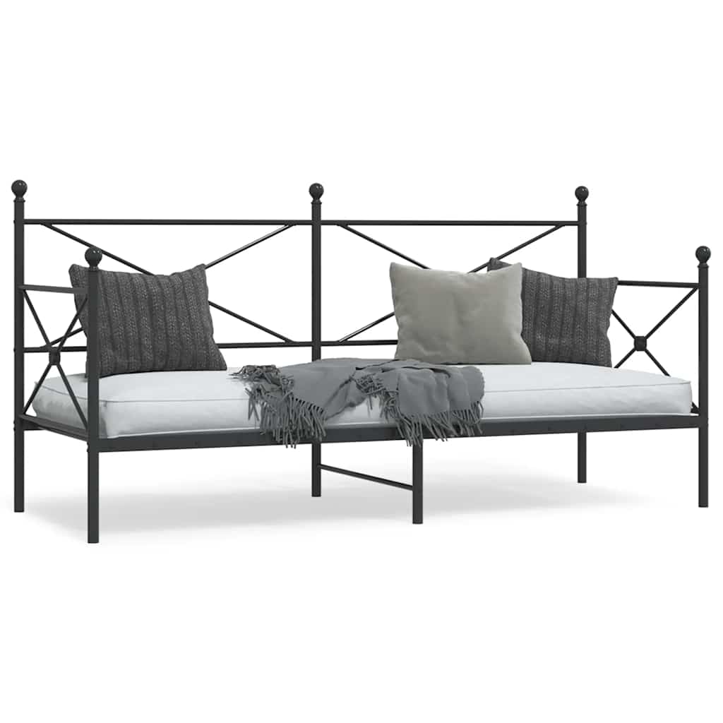 vidaXL Łóżko dzienne bez materaca czarne 80x200 cm stalowe