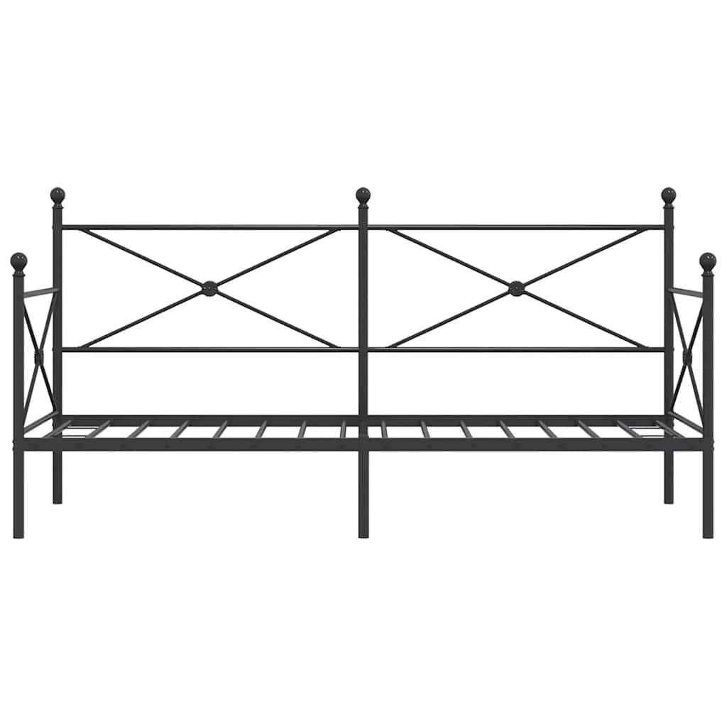 vidaXL Łóżko dzienne bez materaca czarne 90x200 cm stalowe