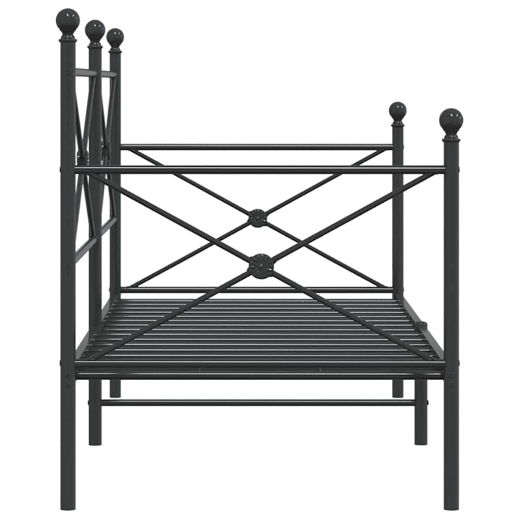 vidaXL Łóżko dzienne bez materaca czarne 90x200 cm stalowe
