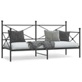 vidaXL Łóżko dzienne bez materaca czarne 90x200 cm stalowe