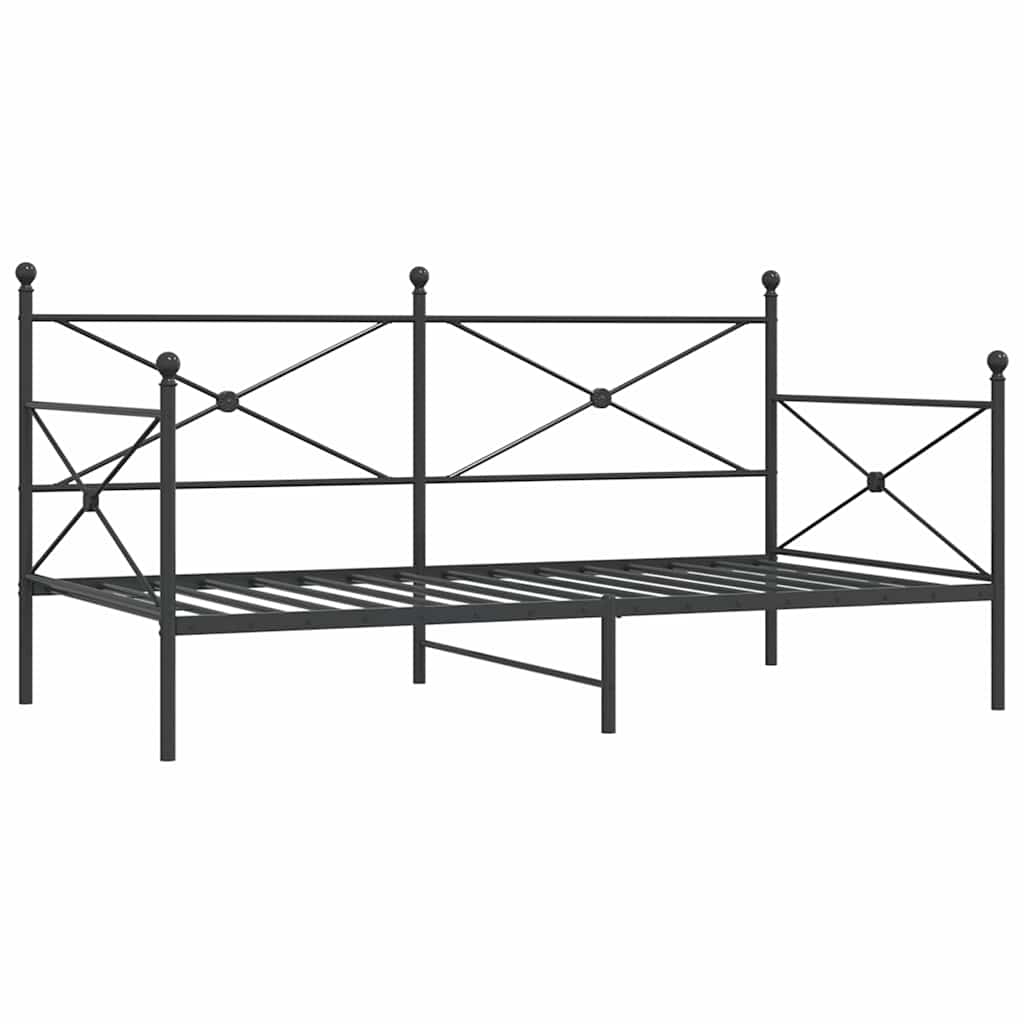 vidaXL Łóżko dzienne bez materaca czarne 100x190 cm stalowe