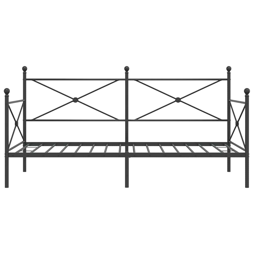 vidaXL Łóżko dzienne bez materaca czarne 100x190 cm stalowe
