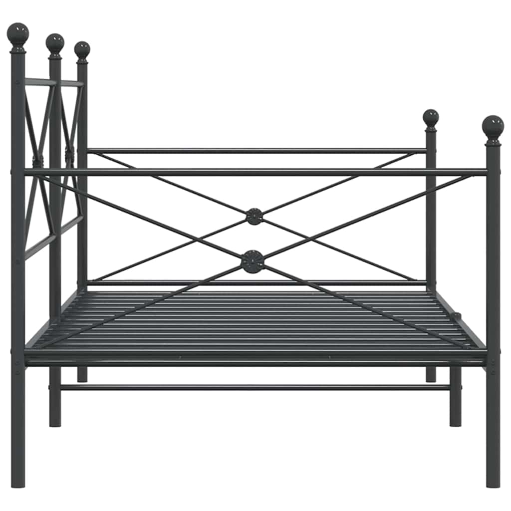 vidaXL Łóżko dzienne bez materaca czarne 100x190 cm stalowe