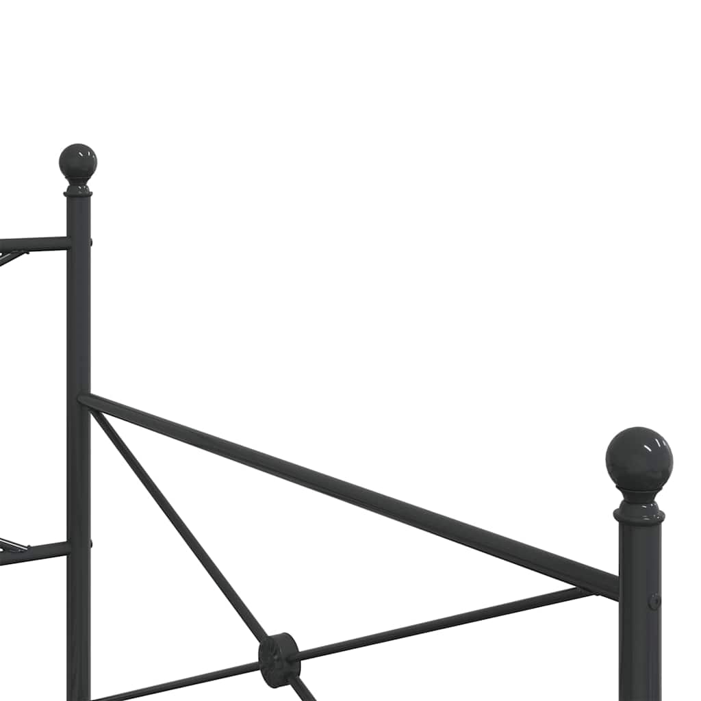 vidaXL Łóżko dzienne bez materaca czarne 100x190 cm stalowe