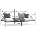 vidaXL Łóżko dzienne bez materaca czarne 100x190 cm stalowe