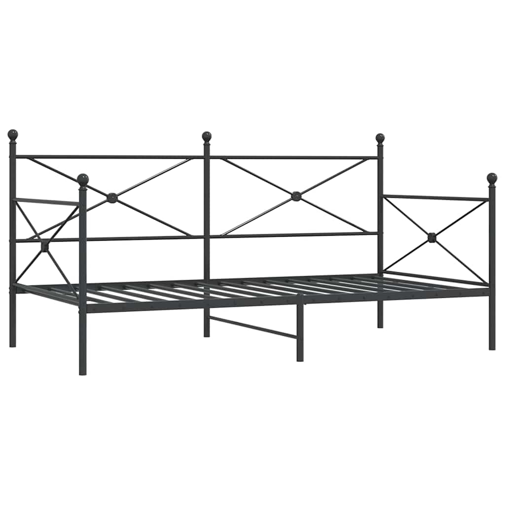 vidaXL Łóżko dzienne bez materaca czarne 100x200 cm stalowe