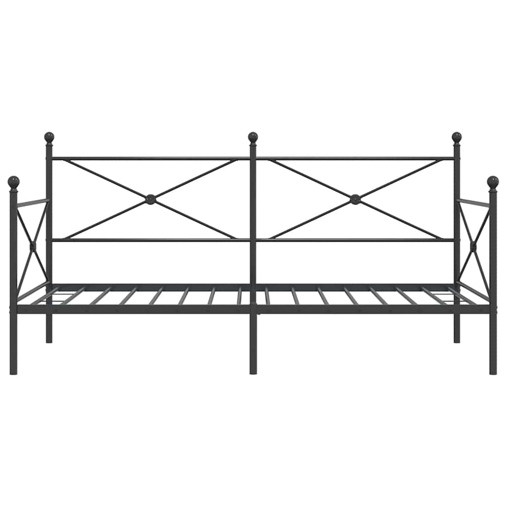 vidaXL Łóżko dzienne bez materaca czarne 100x200 cm stalowe
