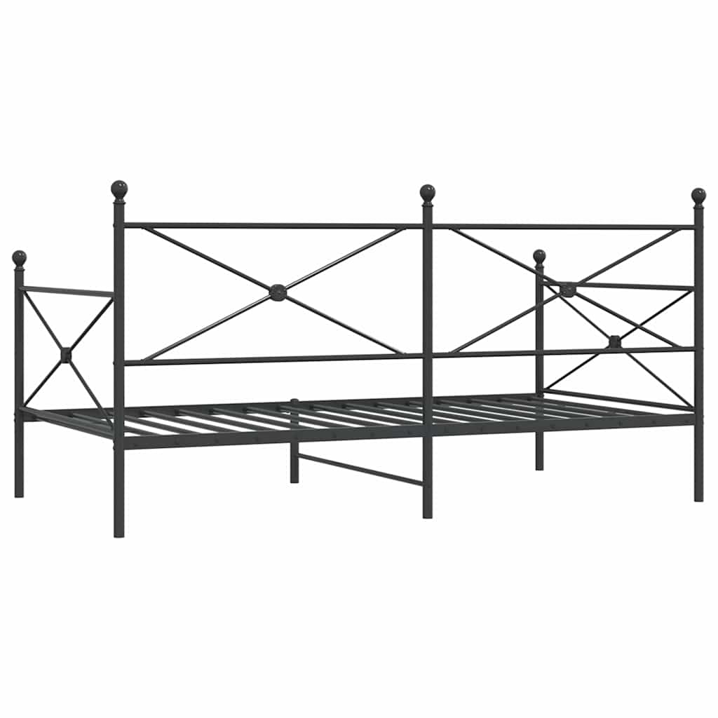 vidaXL Łóżko dzienne bez materaca czarne 100x200 cm stalowe