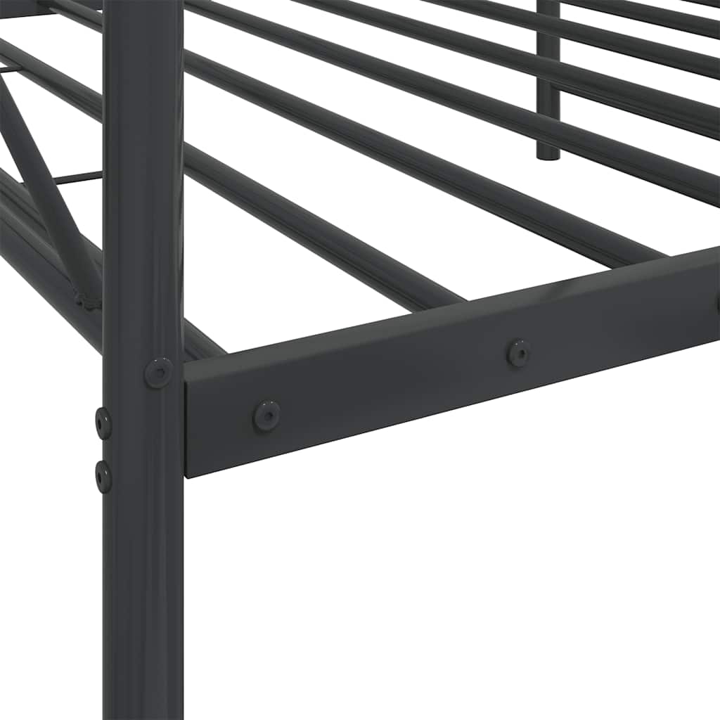 vidaXL Łóżko dzienne bez materaca czarne 100x200 cm stalowe