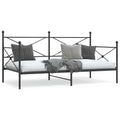 vidaXL Łóżko dzienne bez materaca czarne 100x200 cm stalowe