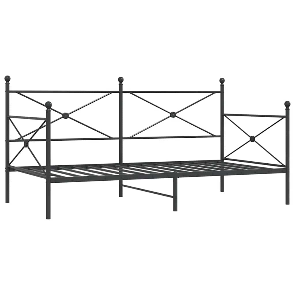 vidaXL Łóżko dzienne bez materaca czarne 107x203 cm stalowe