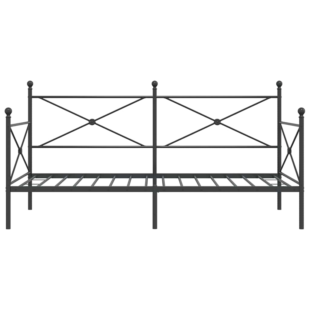 vidaXL Łóżko dzienne bez materaca czarne 107x203 cm stalowe