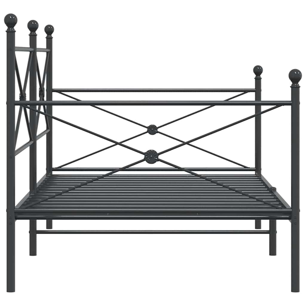 vidaXL Łóżko dzienne bez materaca czarne 107x203 cm stalowe