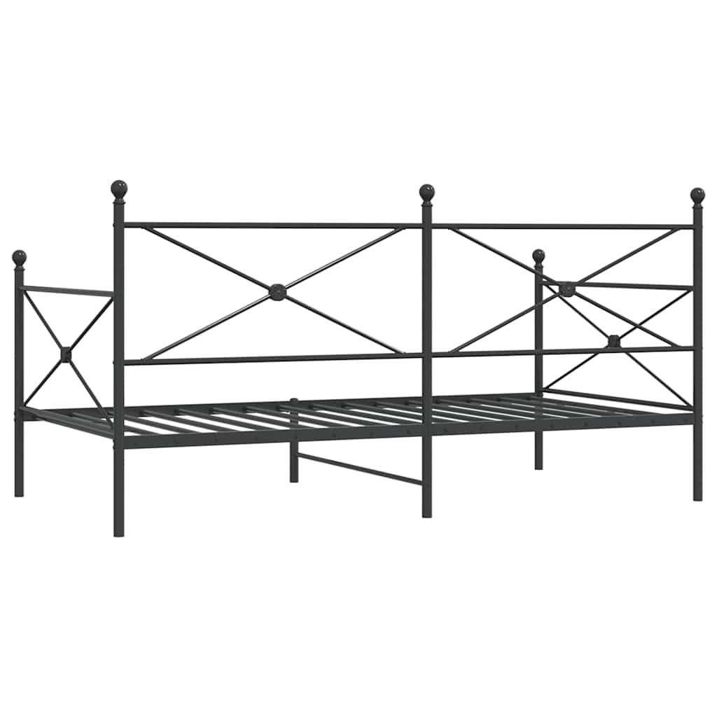 vidaXL Łóżko dzienne bez materaca czarne 107x203 cm stalowe