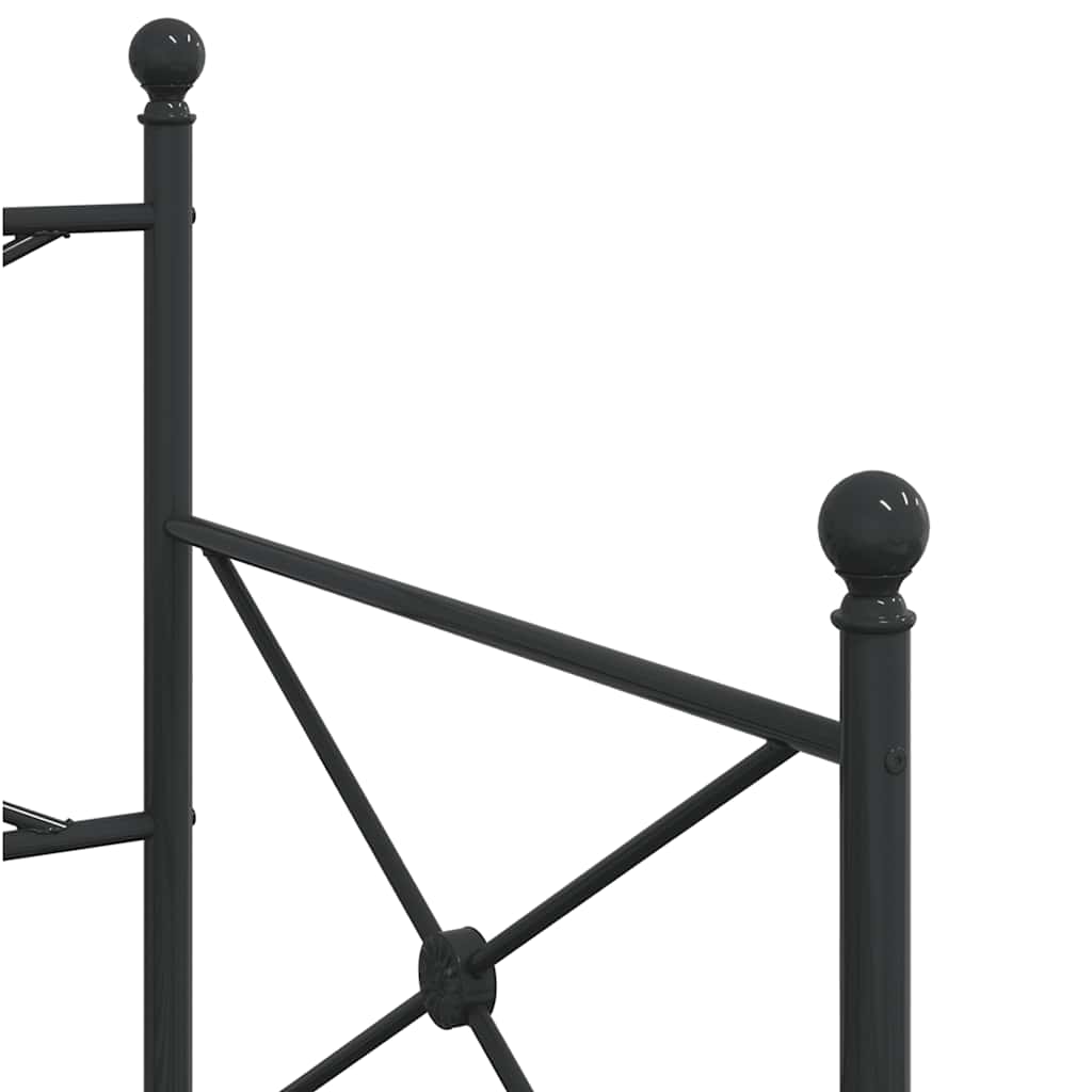 vidaXL Łóżko dzienne wysuwanym pojemnikiem bez materaca czarne stalowe