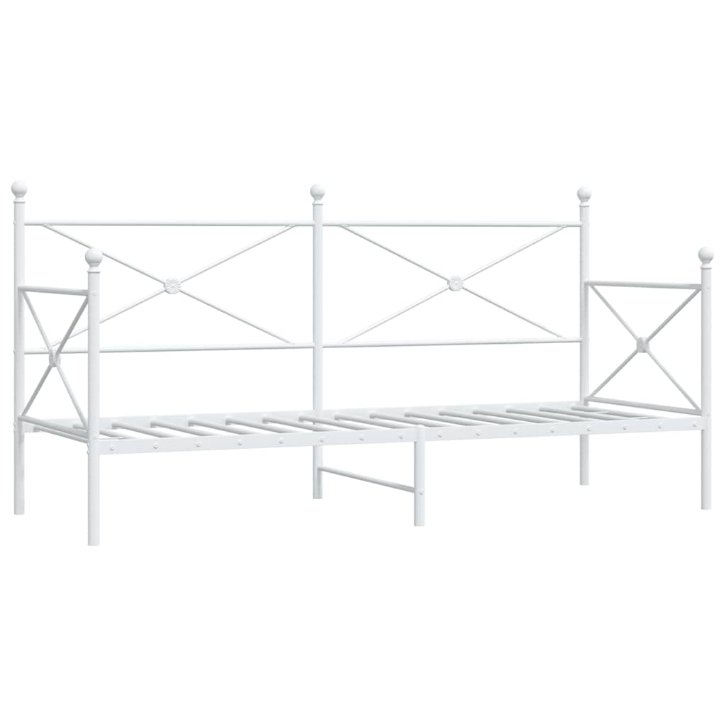 vidaXL Łóżko dzienne bez materaca białe 90x200 cm stalowe