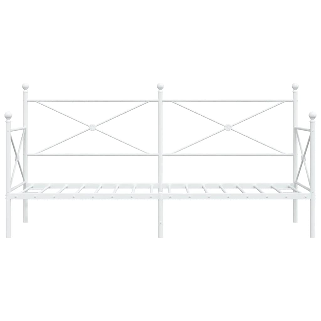 vidaXL Łóżko dzienne bez materaca białe 90x200 cm stalowe