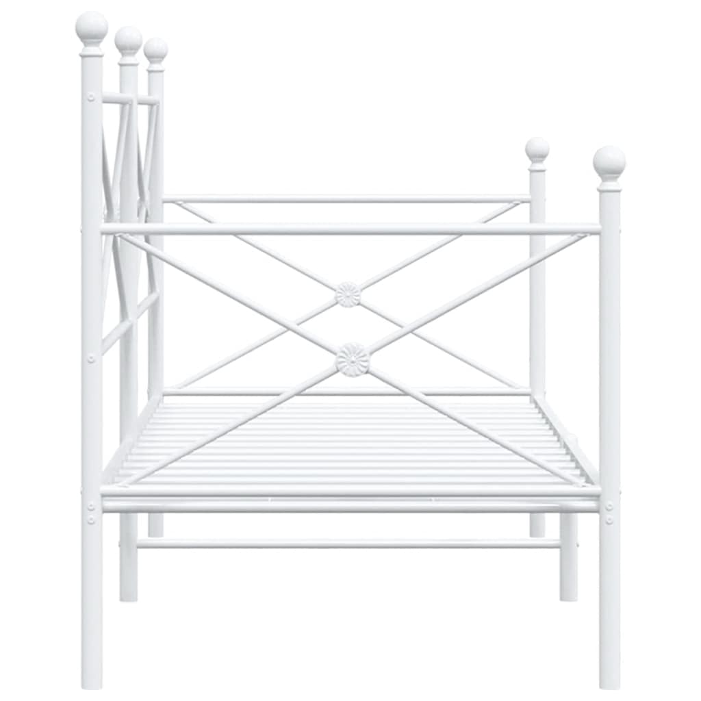 vidaXL Łóżko dzienne bez materaca białe 90x200 cm stalowe