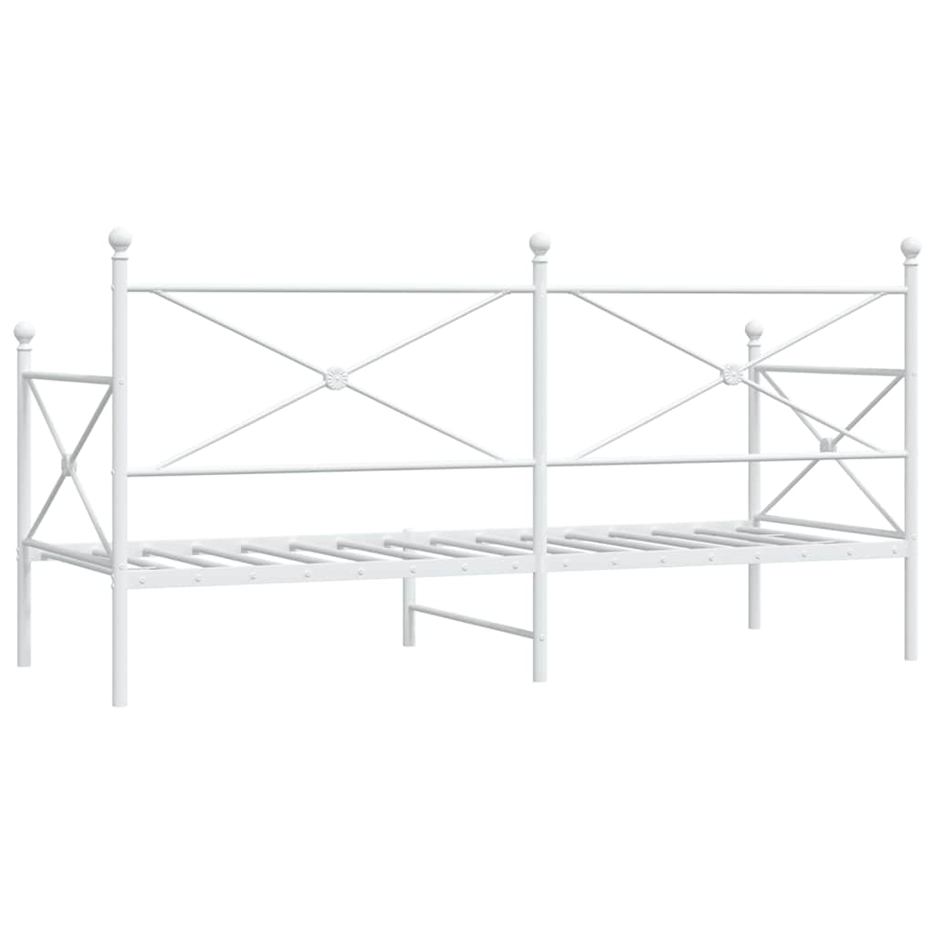 vidaXL Łóżko dzienne bez materaca białe 90x200 cm stalowe