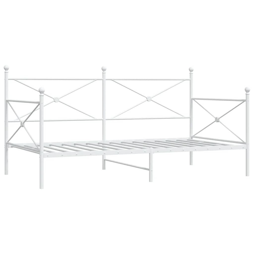 vidaXL Łóżko dzienne bez materaca białe 100x200 cm stalowe