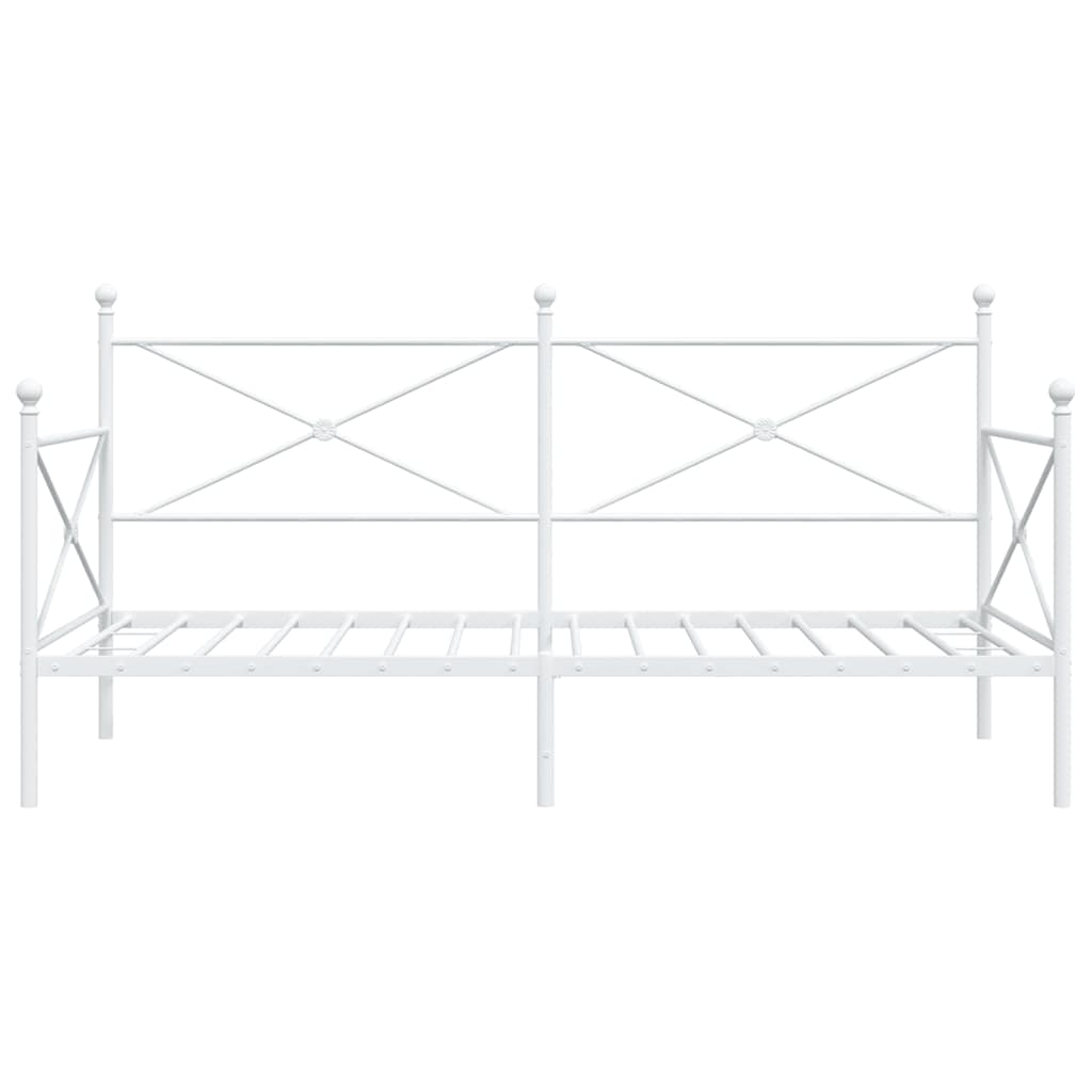 vidaXL Łóżko dzienne bez materaca białe 100x200 cm stalowe