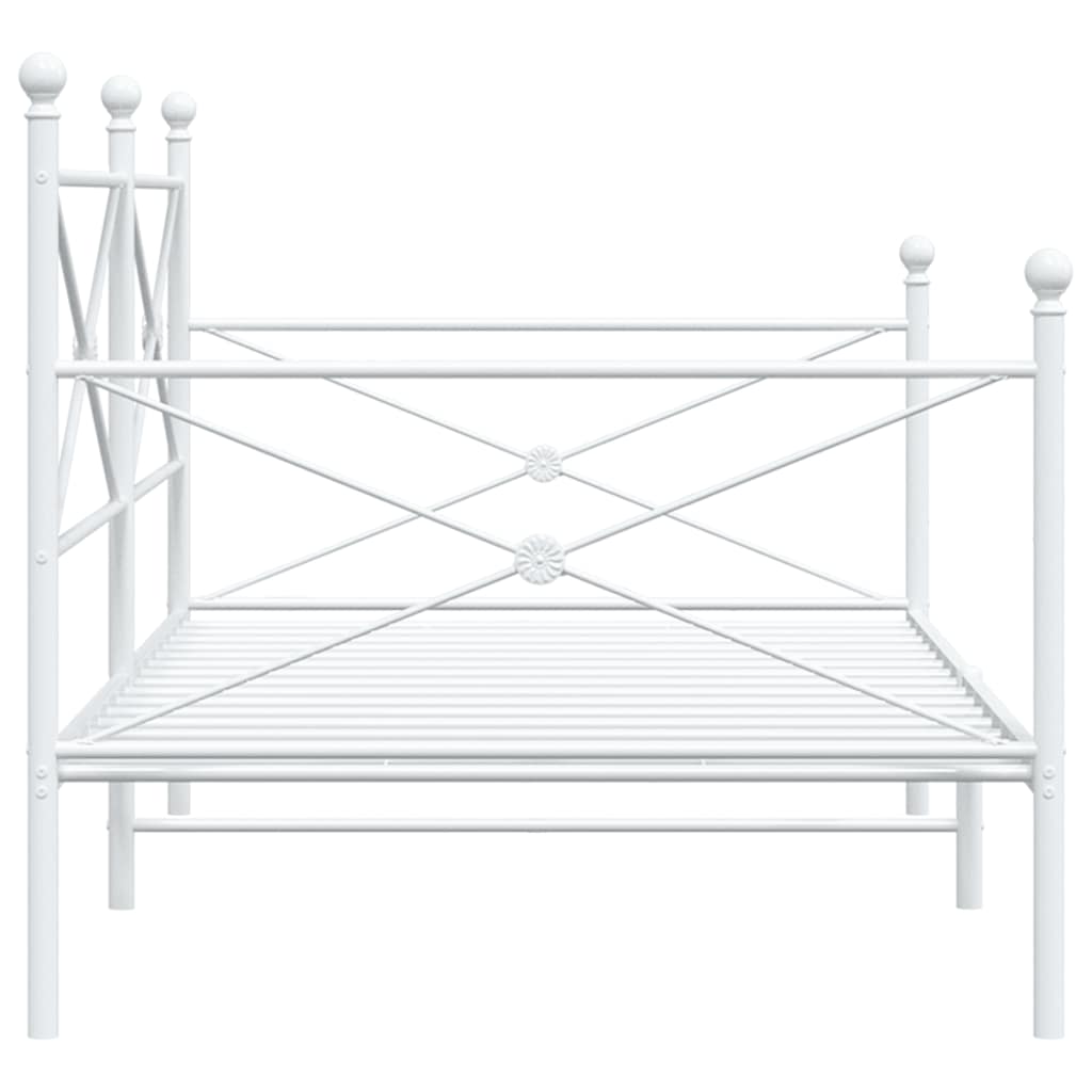 vidaXL Łóżko dzienne bez materaca białe 100x200 cm stalowe