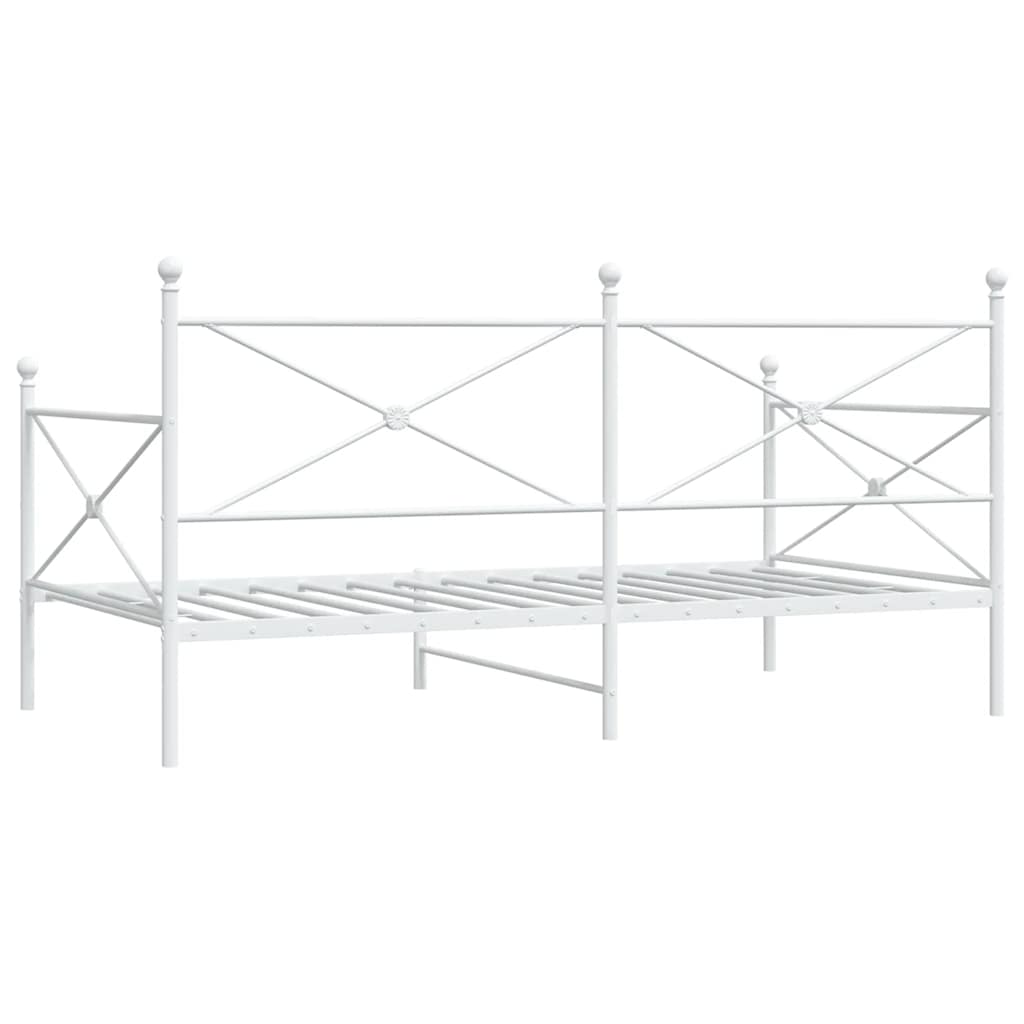 vidaXL Łóżko dzienne bez materaca białe 100x200 cm stalowe