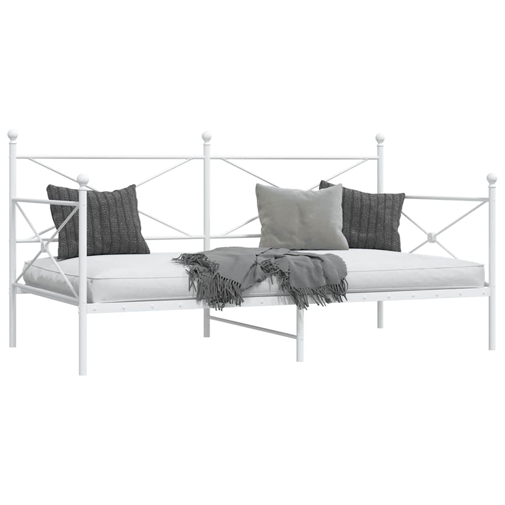 vidaXL Łóżko dzienne bez materaca białe 107x203 cm stalowe