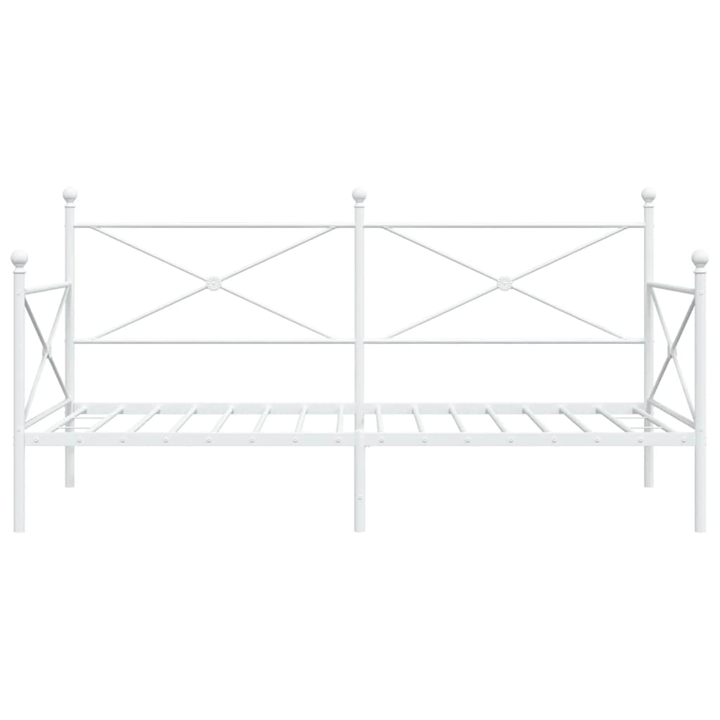 vidaXL Łóżko dzienne bez materaca białe 107x203 cm stalowe