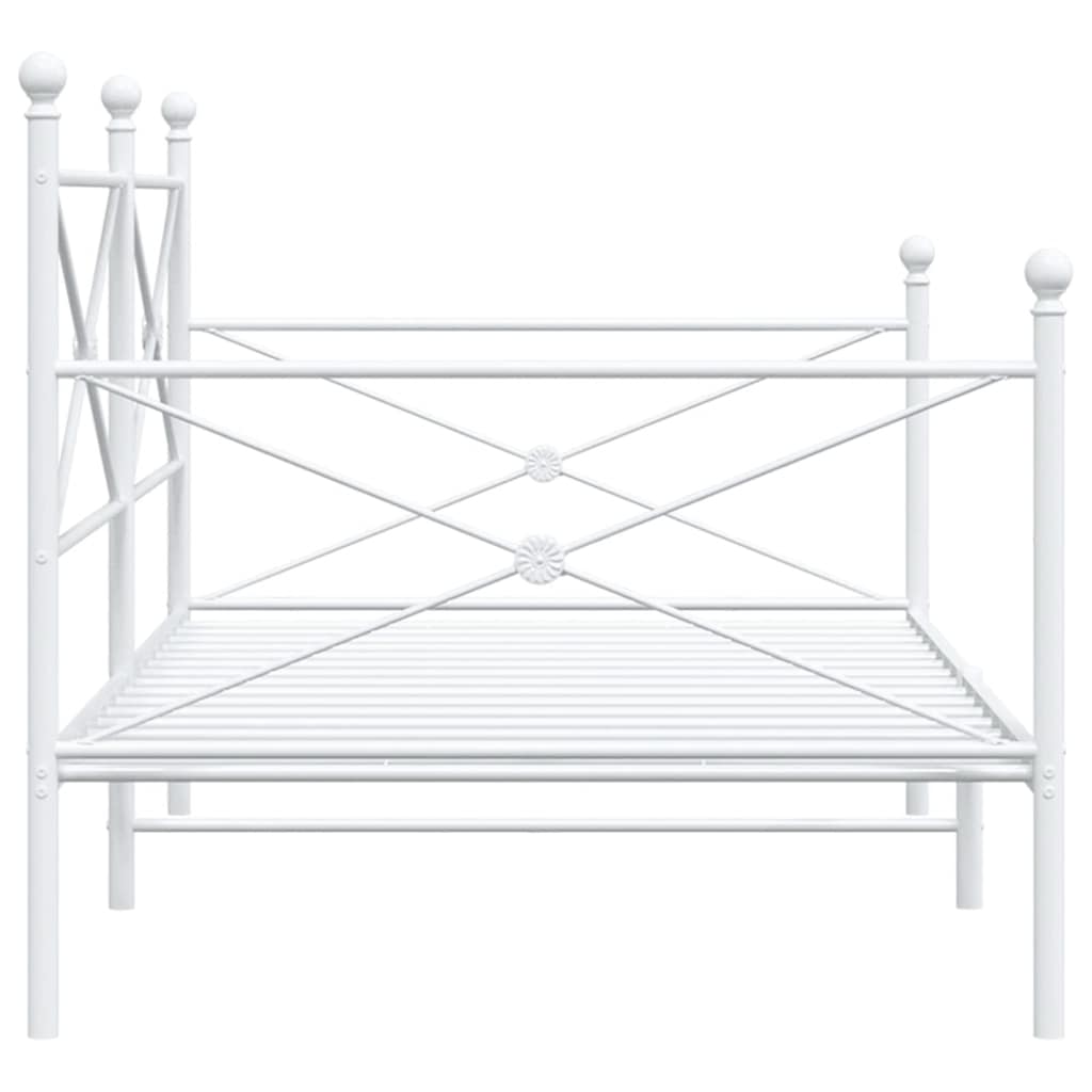 vidaXL Łóżko dzienne bez materaca białe 107x203 cm stalowe