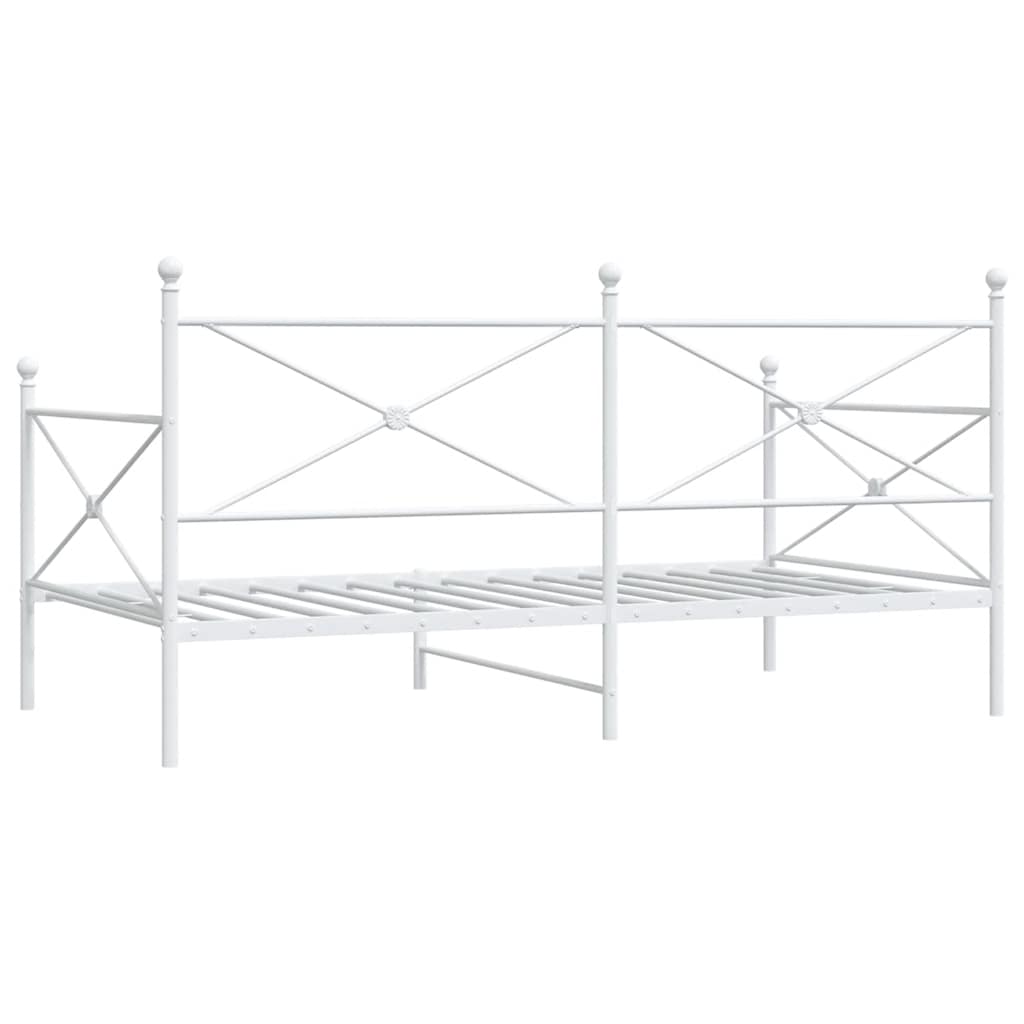 vidaXL Łóżko dzienne bez materaca białe 107x203 cm stalowe