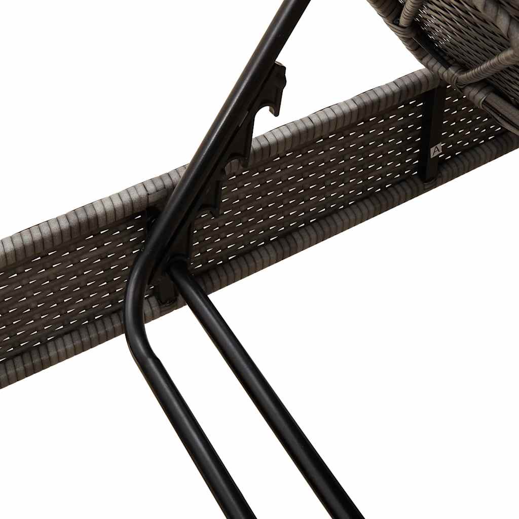 vidaXL Leżak z poduszkami Szary 55x200x25,5cm Polirattan