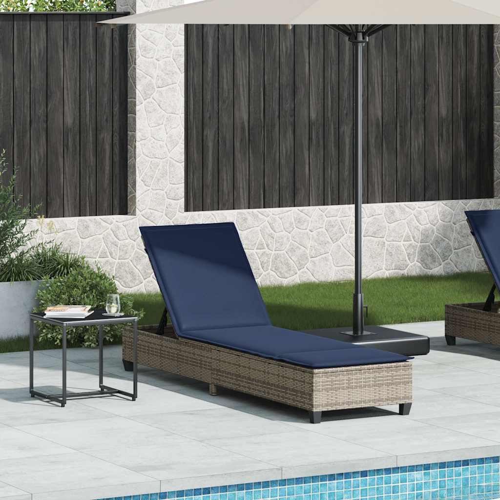 vidaXL Leżak z poduszkami Szary 55x200x25,5cm Polirattan