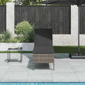 vidaXL Leżak z poduszką Szary 55x200x44cm Polirattan