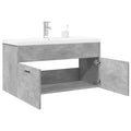 vidaXL Szafka łazienkowa z wbudowaną umywalką, betonowa szarość