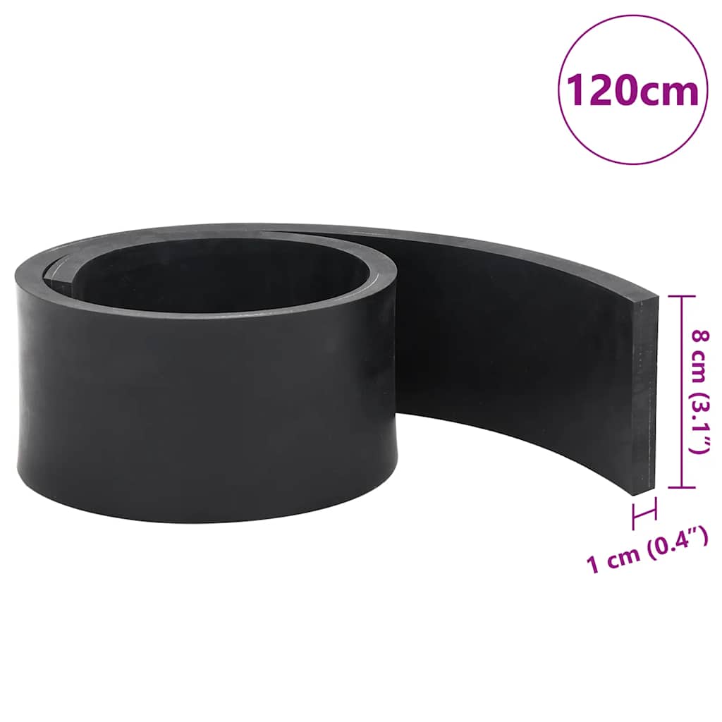 vidaXL Gumowa krawędź do pługa śnieżnego czarna 120x8x1 cm