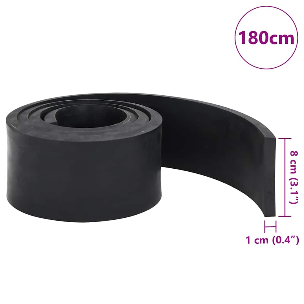vidaXL Gumowa krawędź do pługa śnieżnego czarna 180x8x1 cm