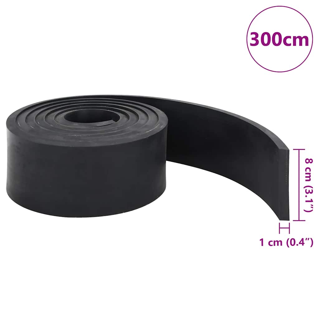 vidaXL Gumowa krawędź do pługa śnieżnego czarna 300x8x1 cm