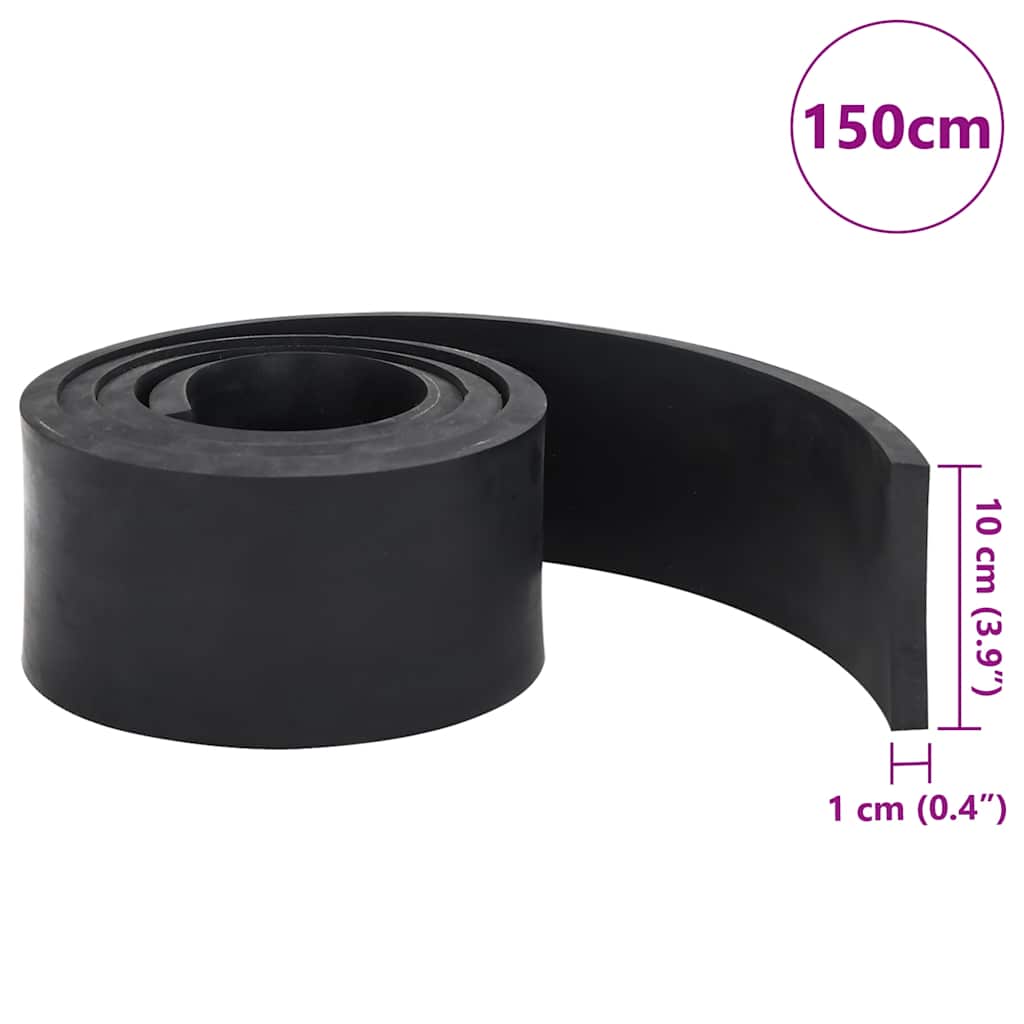 vidaXL Gumowa krawędź do pługa śnieżnego czarna 150x10x1 cm