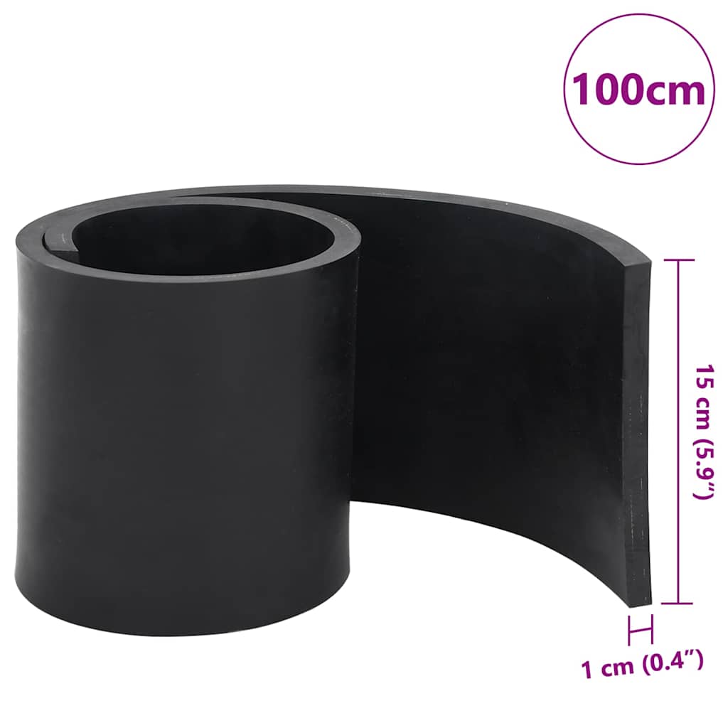 vidaXL Gumowa krawędź do pługa śnieżnego czarna 100x15x1 cm