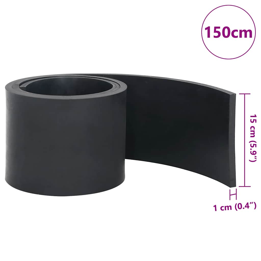 vidaXL Gumowa krawędź do pługa śnieżnego czarna 150x15x1 cm
